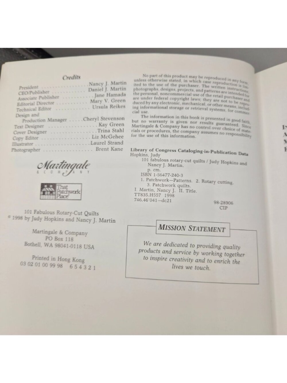 101 Fabulous Rotary-Cut Quilts Book By Judy Hopkins & Nancy J Martin Softcover - Picture 10 of 12